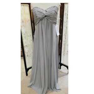 Strapless Chiffon Gown Gray David's Bridal size 12